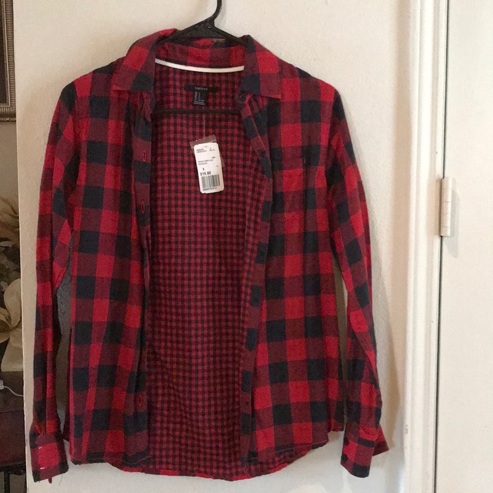 Red Flannel Forever 21 Blouse